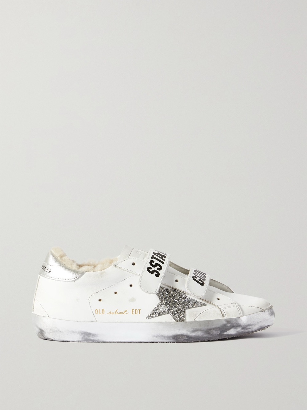 GOLDEN GOOSE OLD SCHOOL SUPERSTAR GLITTER SNEAKERS 42 10.5